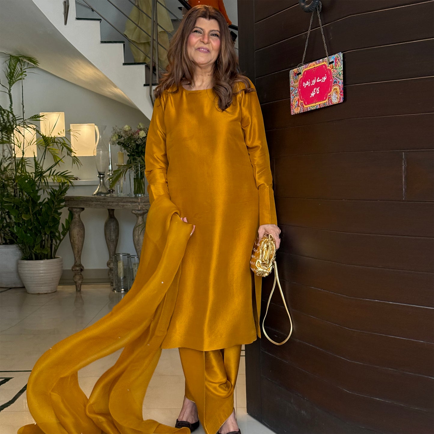 Rubina Ashraf In Mustard-Sharp Cut, Classic Roots